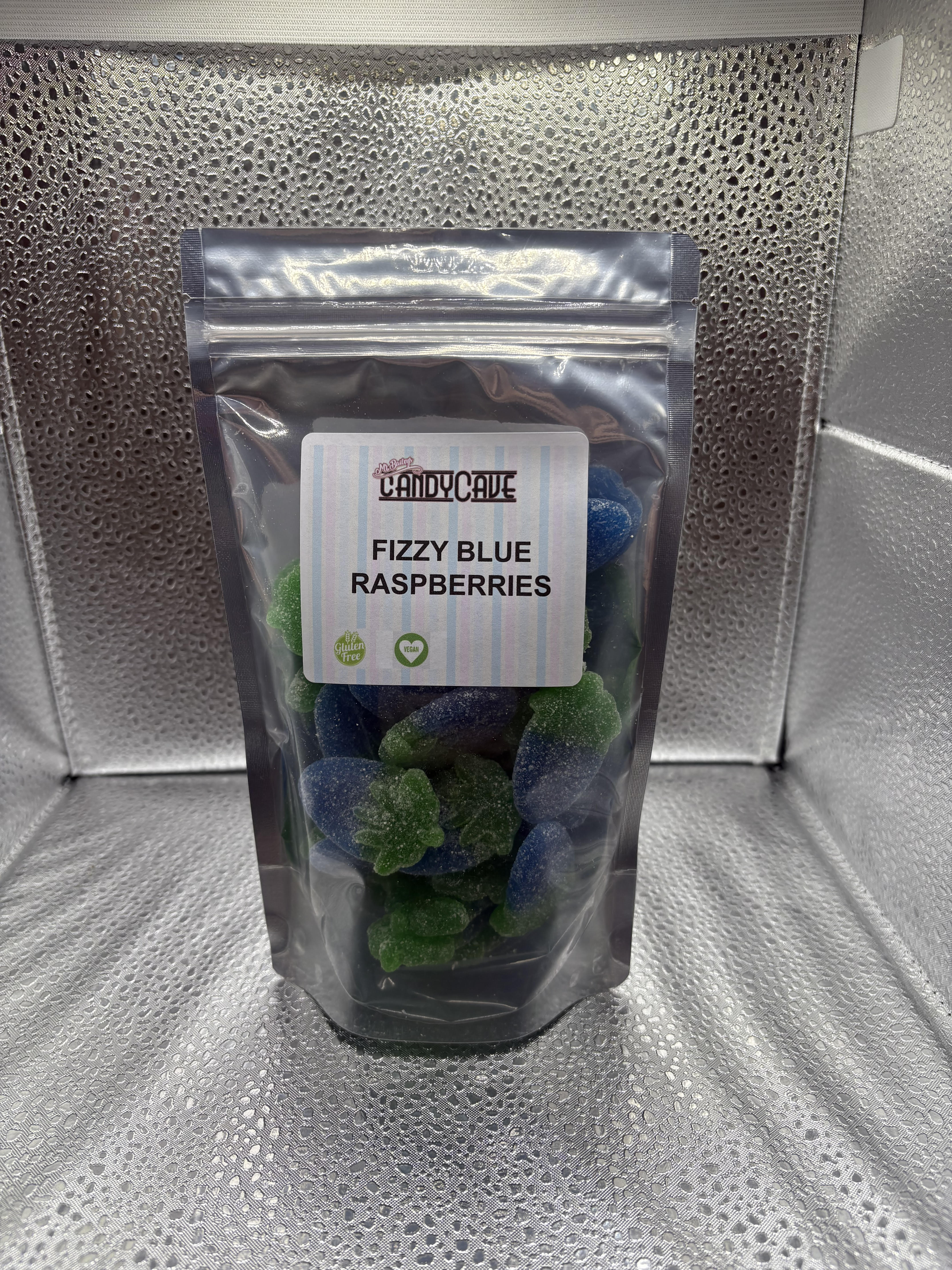 Fizzy blue raspberries