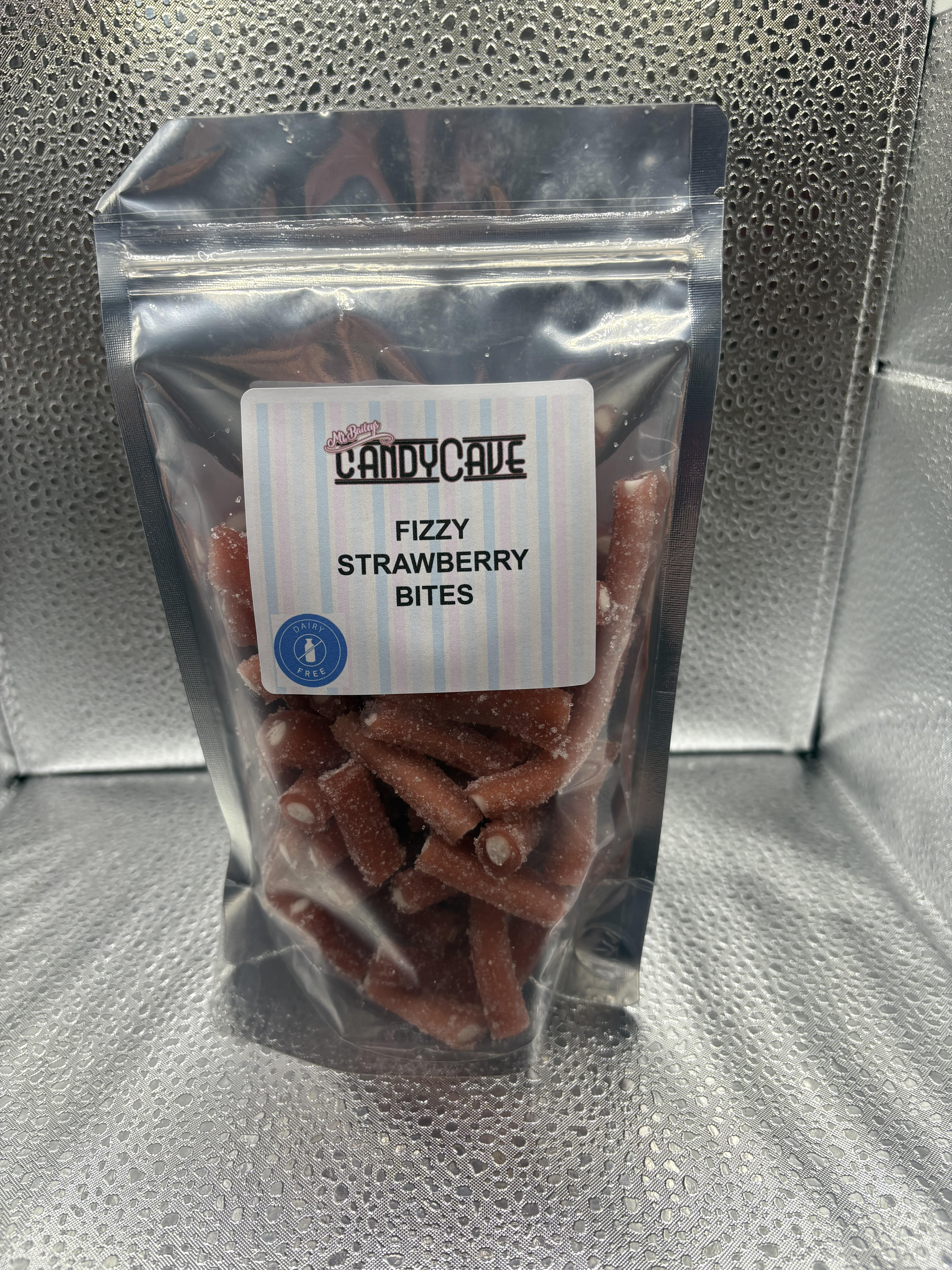 Fizzy strawberry bites