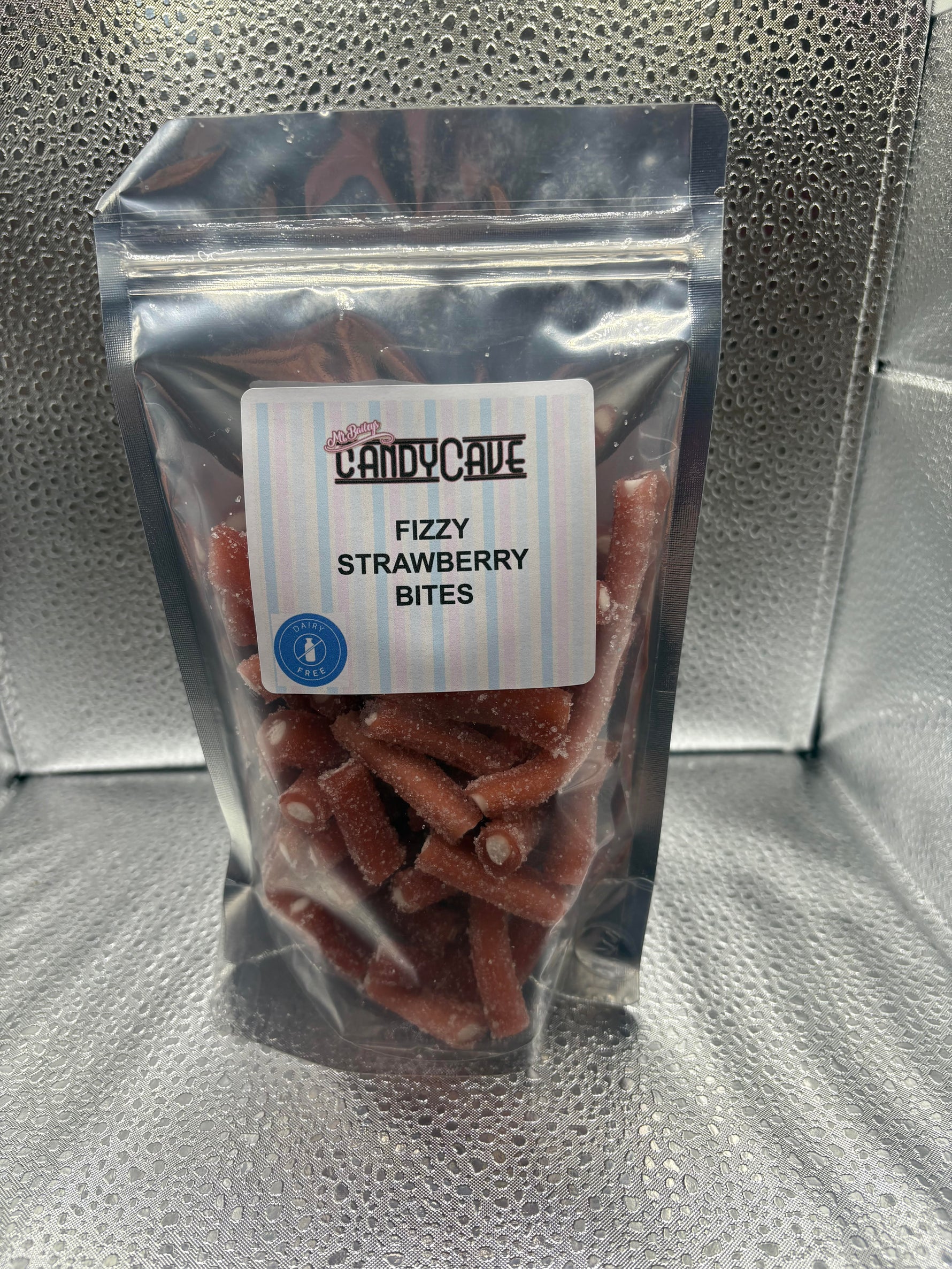 Fizzy strawberry bites
