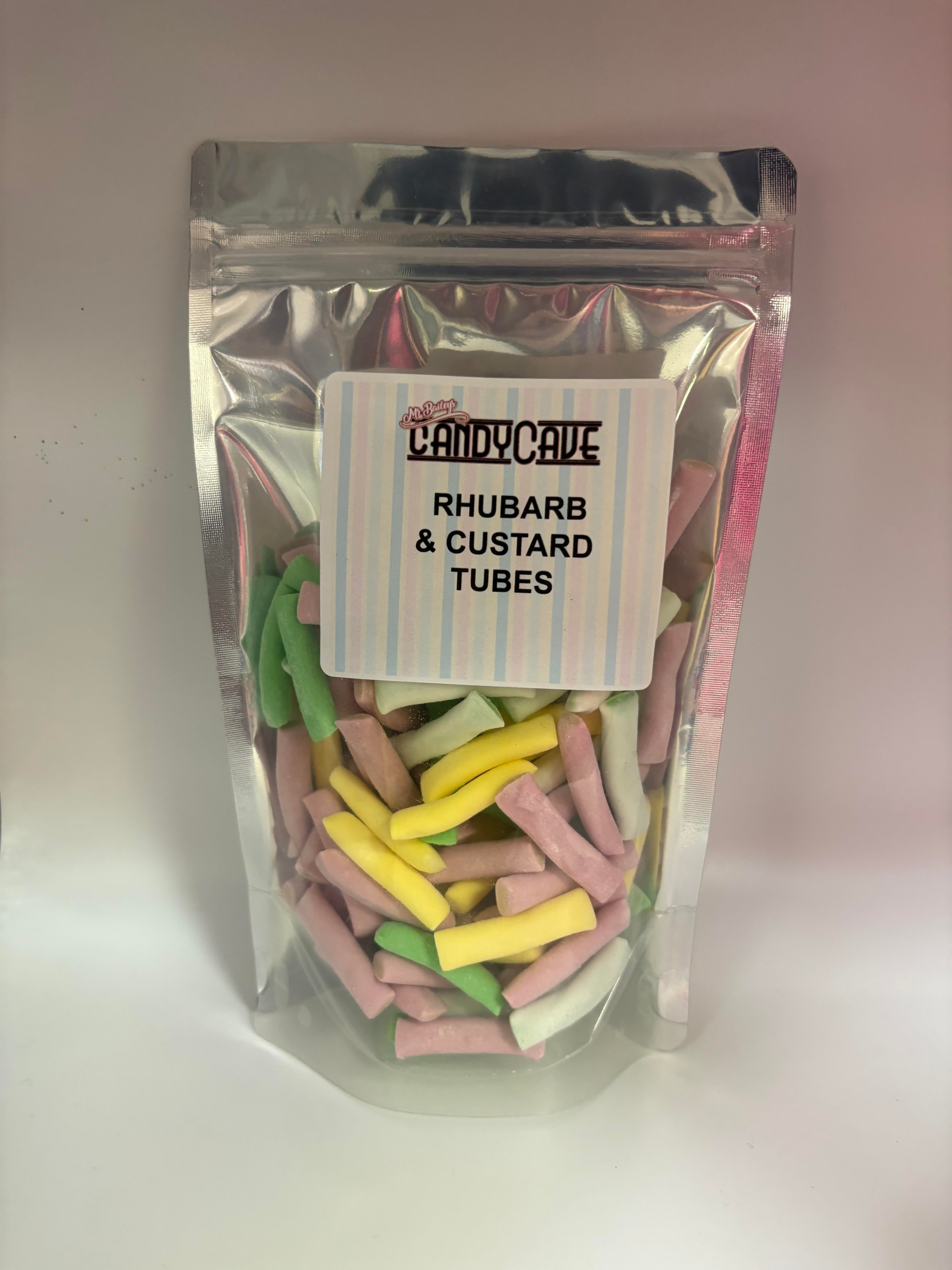 Rhubarb and custard tubes