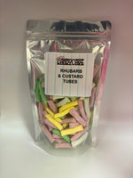 Rhubarb and custard tubes